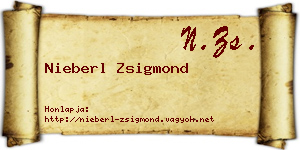 Nieberl Zsigmond névjegykártya